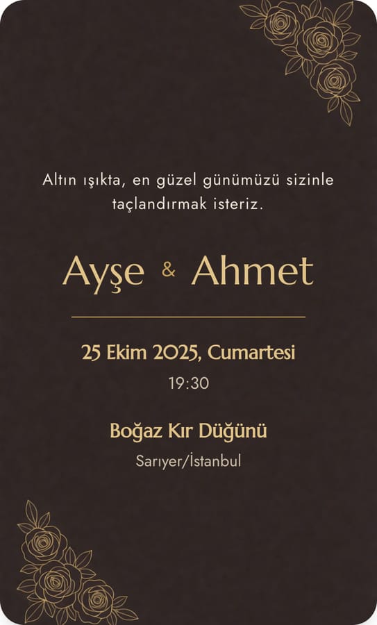 Altın Varak Güller teması